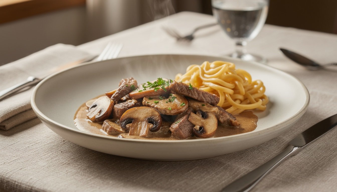 découvrez notre recette facile de bœuf stroganoff pour un repas savoureux et réconfortant, parfait pour toutes les occasions.