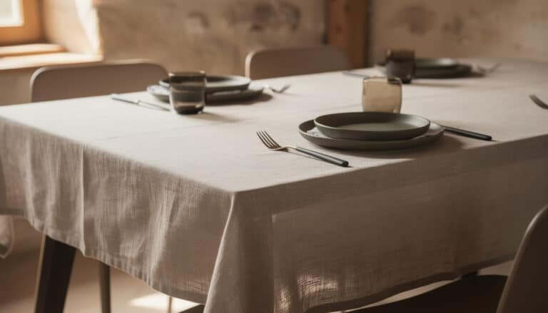 découvrez nos nappes en lin, alliant élégance et naturel pour sublimer votre table en toute occasion.