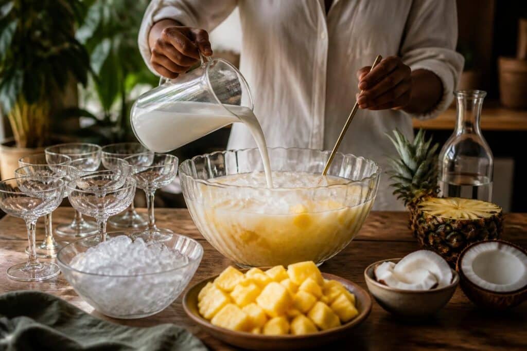 découvrez comment préparer une piña colada parfaite pour 10 personnes avec les proportions exactes et une méthode simple pour réussir ce cocktail exotique.