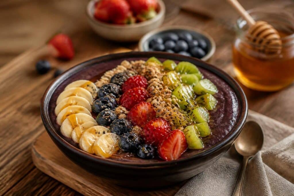découvrez comment préparer un bol d'açaï énergétique et savoureux grâce à notre recette facile et rapide. parfait pour un petit déjeuner ou une collation saine et gourmande.